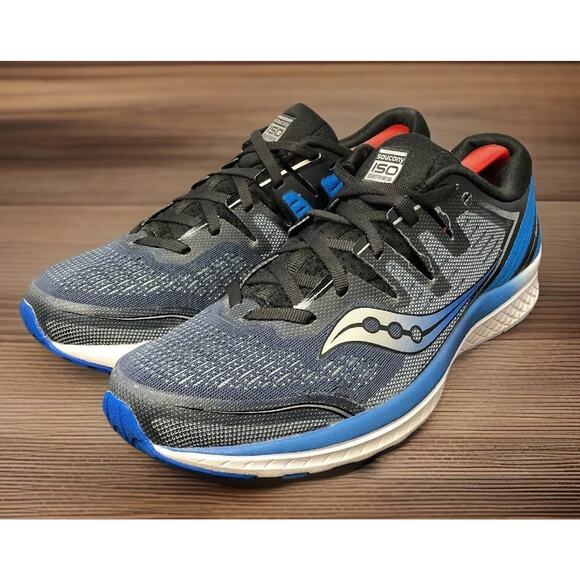 Saucony Guide ISO 2 Running Gym Shoes Sneakers Blue Silver Mens 8 Fast Ship - Picture 3 of 11